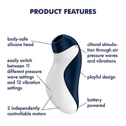 Satisfyer Orca - Battery Series - Navy Blue Air Pulse Clitoral Stimulator - 4083988