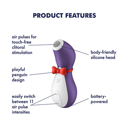 Satisfyer Penguin - Battery Series - Purple Air Pulse Clitoral Stimulator - 4084008