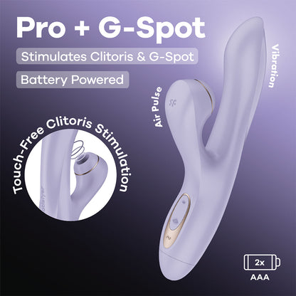Satisfyer Pro + G-Spot - Battery Series - Lavender Vibrator with Air Pulse Clitoral Stimulator - 4084060