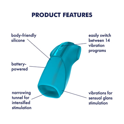 Satisfyer Men Vibration - Battery Series - Blue Vibrating Masturbator - 4084091