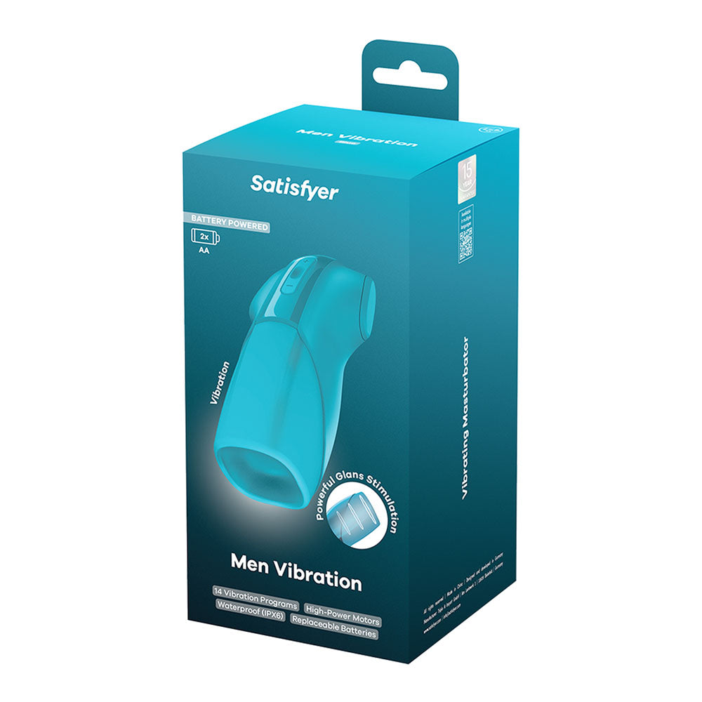 Satisfyer Men Vibration - Battery Series - Blue Vibrating Masturbator - 4084091