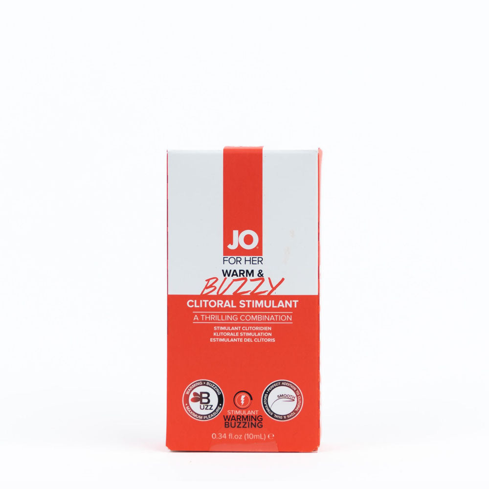 JO Warm & Buzzy Clitoral Stimulant - 10 mL - Warming Clitoral Stimulation Gel - 10 ml Tube-41216