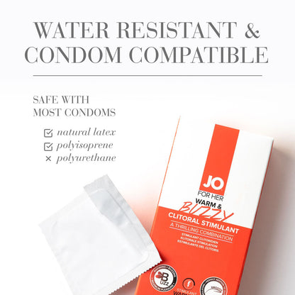 JO Warm & Buzzy Clitoral Stimulant - 10 mL - Warming Clitoral Stimulation Gel - 10 ml Tube-41216