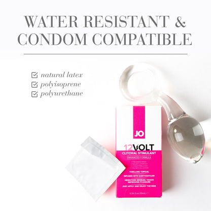 JO 12 Volt Clitoral Stimulant - 10 mL - Stimulating Gel for Women - 10 ml Tube-41217