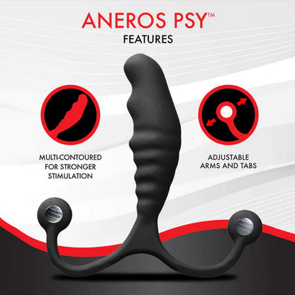 Aneros PSY - Black Prostate Massager with Flexible Arms-850040572094