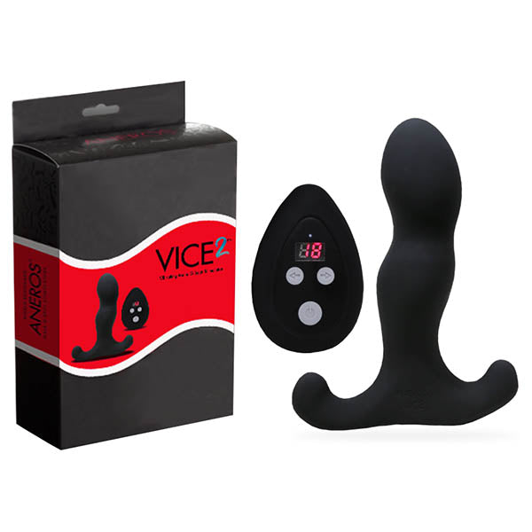 Aneros Vice 2 - Black Vibrating Rechargeable Prostate Massager with Wireless Remote-894757001904