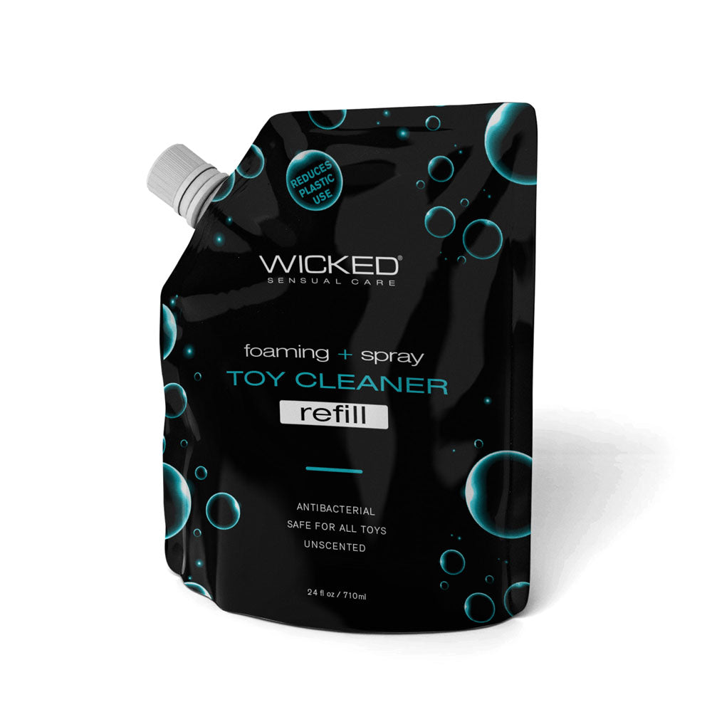 Wicked Foaming & Spray Toy Cleaner Refill - Unscented Antibacterial Toy Cleaner - 710 ml (24 oz) Pouch-90024