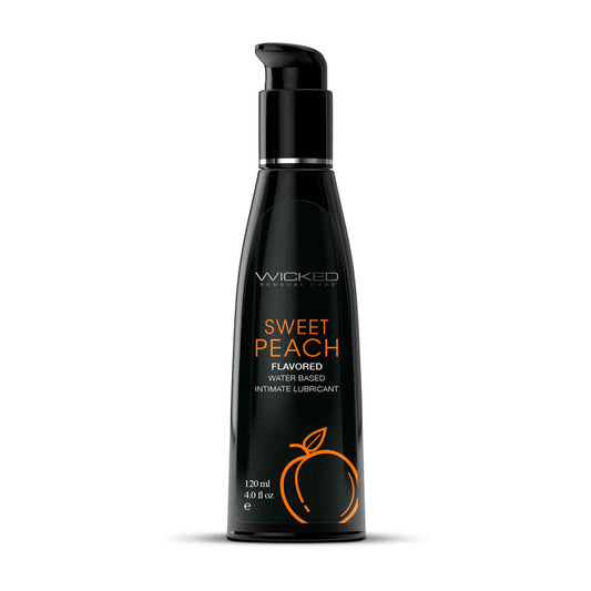 Wicked Aqua Sweet Peach - Sweet Peach Flavoured Water Based Lubricant - 120 ml (4 oz) Bottle-90384