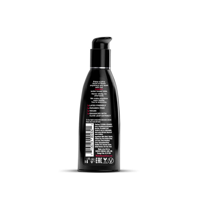 Wicked Aqua Cherry - Cherry Flavoured Water Based Lubricant - 60 ml (2 oz) Bottle-90432