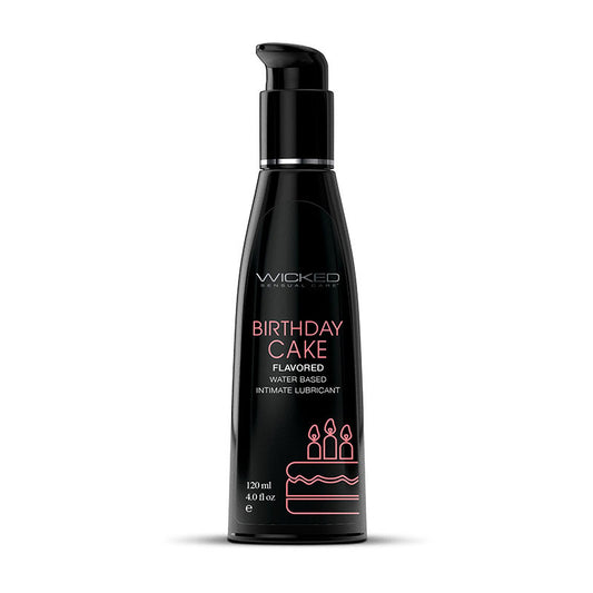 Wicked Aqua Birthday Cake - Birthday Cake Flavoured Water Based Lubricant - 120 ml (4 oz) Bottle - 90444