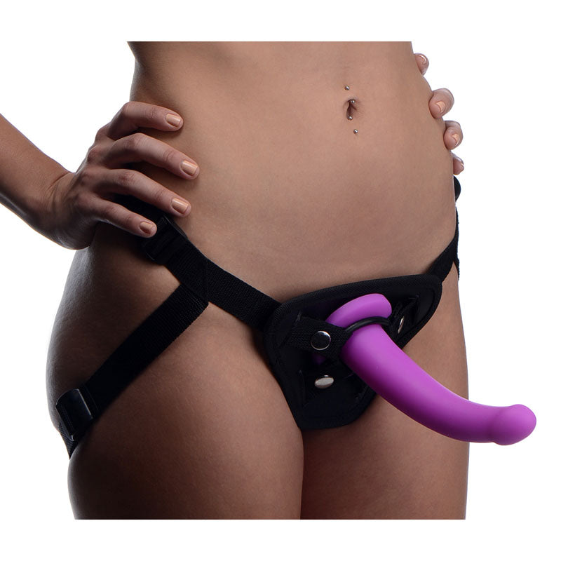 Strap-U Navigator - Purple 16.5 cm Silicone G-Spot Strap-On-AF216