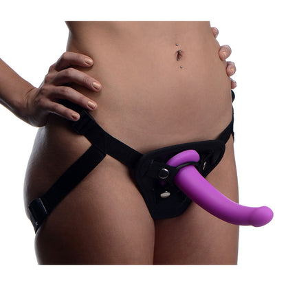 Strap-U Navigator - Purple 16.5 cm Silicone G-Spot Strap-On-AF216