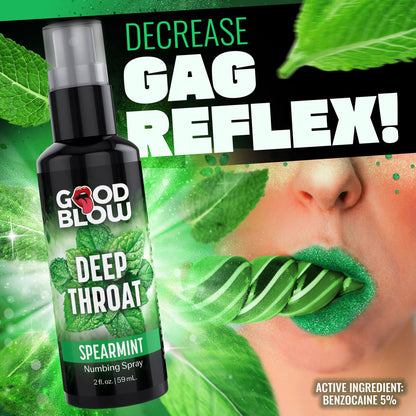 Good Blow Deep Throat Spray - Spearmint - Spearmint Flavoured Numbing Spray - 59 ml Spray-AH588-SPEAR
