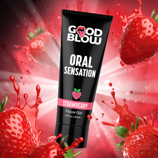 Good Blow Oral Sensation Gel - Strawberry - Strawberry Flavoured Oral Sex Gel - 44 ml Tube-AH590-STRAW