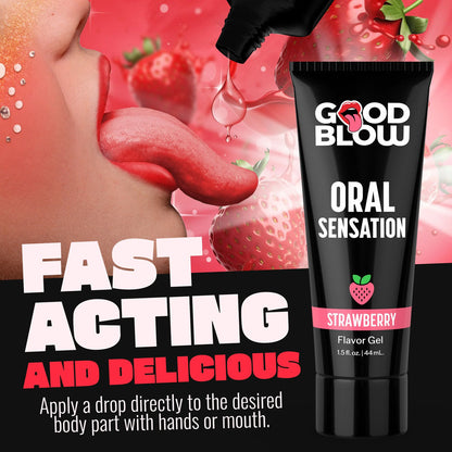 Good Blow Oral Sensation Gel - Strawberry - Strawberry Flavoured Oral Sex Gel - 44 ml Tube-AH590-STRAW