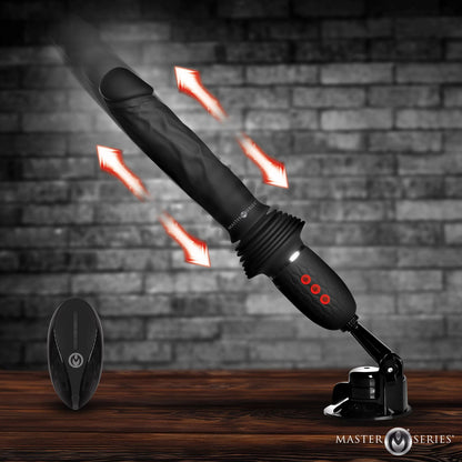 Master Series Ultimate Power Pounder - Black 30 cm USB Rechargeable Thrusting Vibrator-AH606