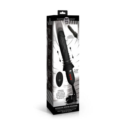 Master Series Ultimate Power Pounder - Black 30 cm USB Rechargeable Thrusting Vibrator-AH606