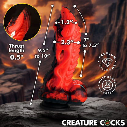 Creature Cocks Dragon Thrust - Red 24.1 cm USB Rechargeable Thrusting & Vibrating Fantasy Dildo with Remote - AH666