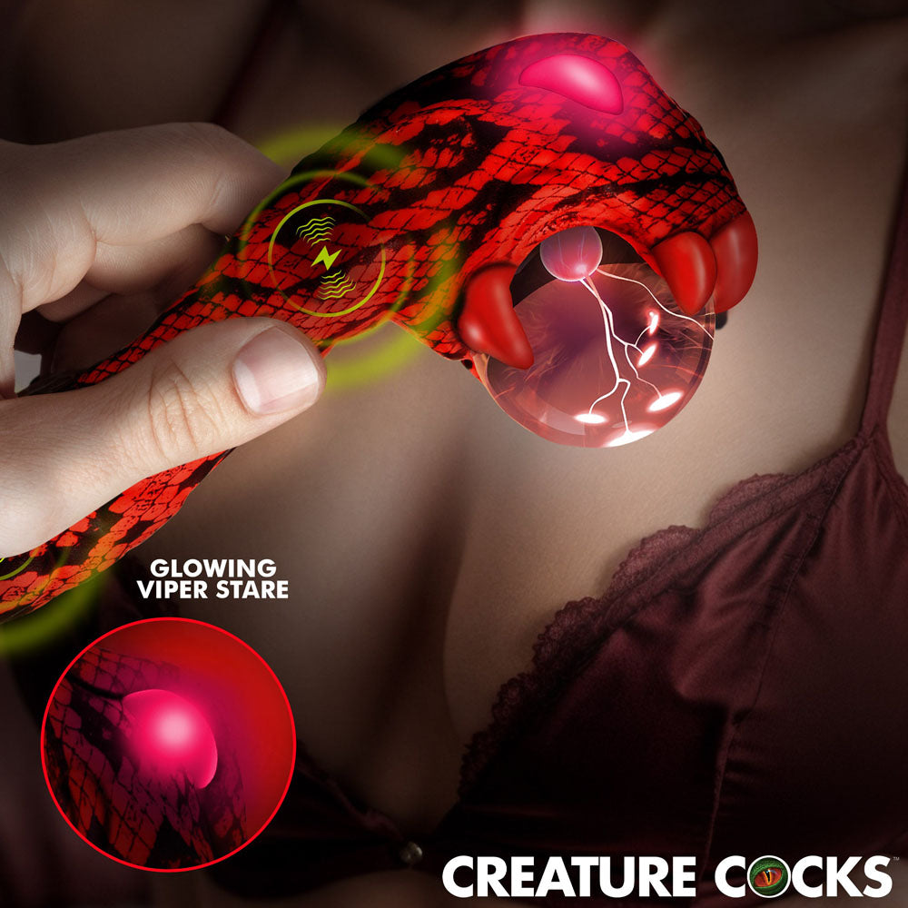 Creature Cocks Cobra - Red 18.5 cm USB Rechargeable Fantasy Vibrator with Plasma Ball-AH734