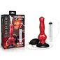 Creature Cocks Hell Hound Squirting Silicone Dildo - Red/Black 19.8 cm Squirting Canine Fantasy Dildo - AH760