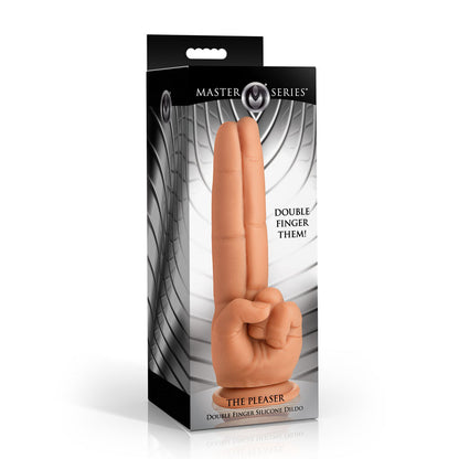 Master Series The Pleaser - Flesh 23.6 cm Double Finger Dildo-AH769