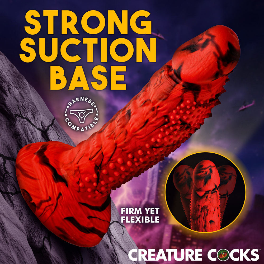 Creature Cocks Gojira - Red/Black 18.5 cm Fantasy Dildo - AH850