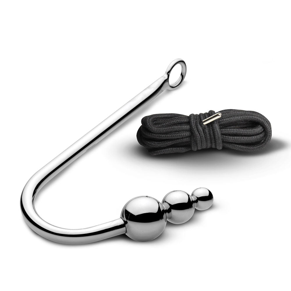 Master Series Roped - Beaded Anal Hook With Rope - AH853