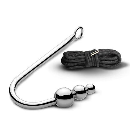 Master Series Roped - Beaded Anal Hook With Rope - AH853