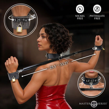 Master Series Dominion Bar - Black Adjustable Spreader Bar with Collar - AH900