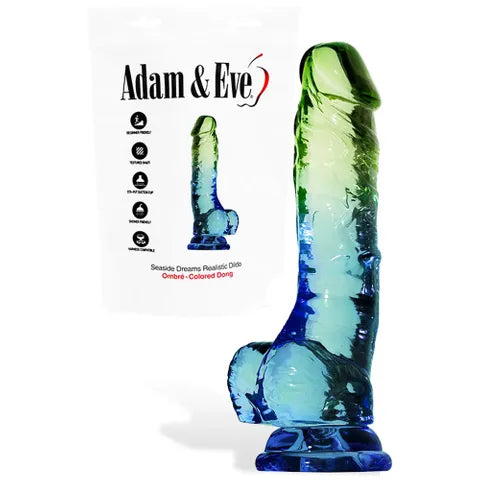 Adam & Eve SENSUAL SEASIDE 8.5 Dildo - Blue/Green 21.5 cm 