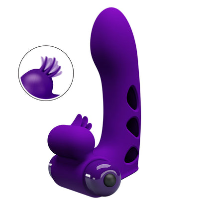 Party Up MIKE Finger Vibe - Purple - Purple Vibrating Finger Vibrator-BI-014836-1-PU