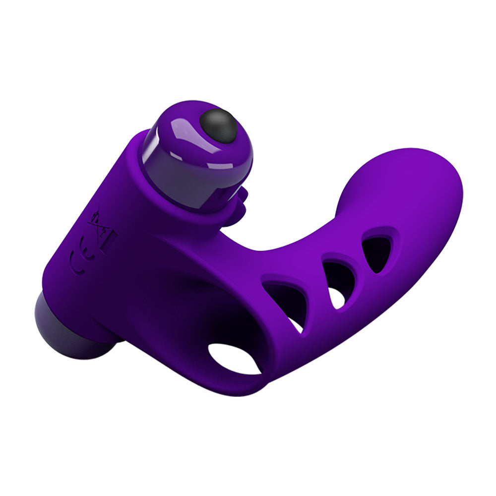 Party Up MIKE Finger Vibe - Purple - Purple Vibrating Finger Vibrator-BI-014836-1-PU