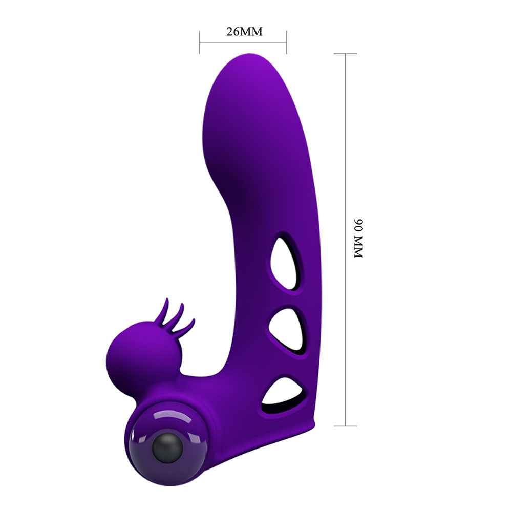 Party Up MIKE Finger Vibe - Purple - Purple Vibrating Finger Vibrator-BI-014836-1-PU