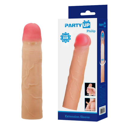 Party Up PHILIP 3 Inch Extender Sleeve - Flesh 3 Inch Penis Extender Sleeve-BI-026257-PU