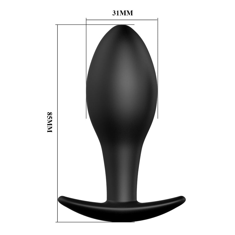 Party Up JEFF Silicone Plug - Black 8.5 cm Butt Plug-BI-040038N-PU