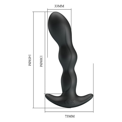 Party Up JIM Vibrating Plug - Black 14.5 cm USB Rechargeable Vibrating Butt Plug-BI-040068-PU