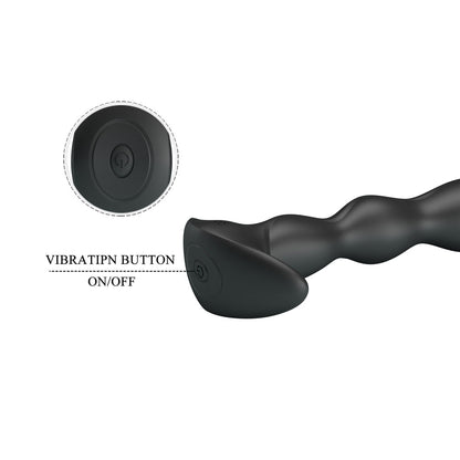 Party Up JIM Vibrating Plug - Black 14.5 cm USB Rechargeable Vibrating Butt Plug-BI-040068-PU