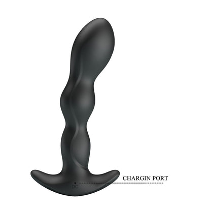 Party Up JIM Vibrating Plug - Black 14.5 cm USB Rechargeable Vibrating Butt Plug-BI-040068-PU