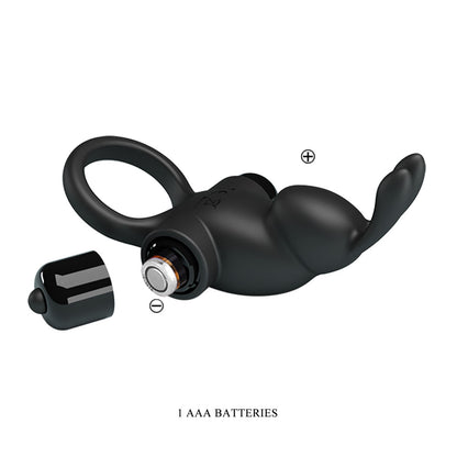 Party Up LARRY Vibrating Cock Ring - Black Vibrating Cock Ring-BI-210204-PU