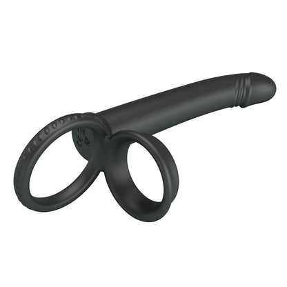 Party Up MARTIN Double Penetrator - Black Cock & Ball Rings with Double Penetrator-BI-210332-PU