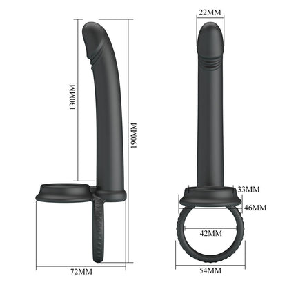 Party Up MARTIN Double Penetrator - Black Cock & Ball Rings with Double Penetrator-BI-210332-PU