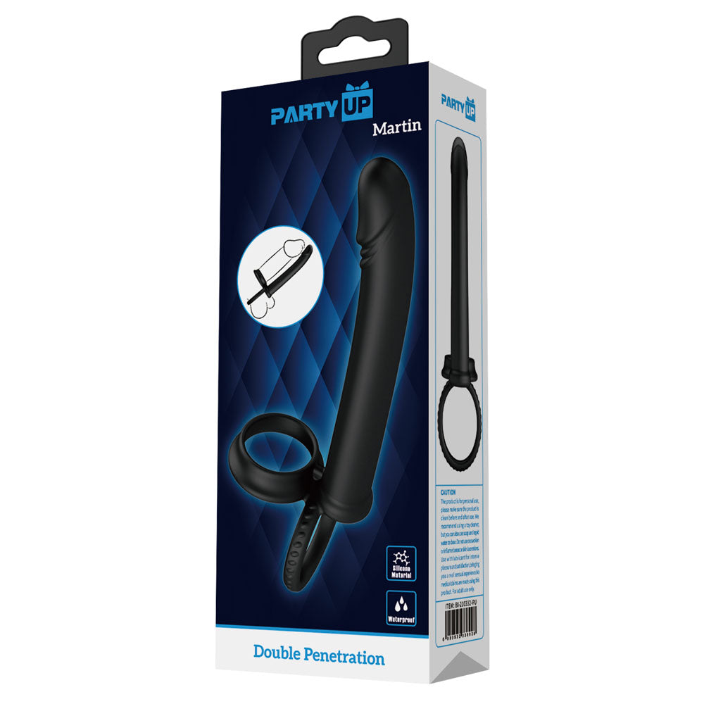 Party Up MARTIN Double Penetrator - Black Cock & Ball Rings with Double Penetrator-BI-210332-PU