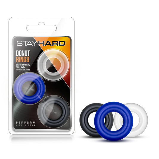 Stay Hard - Donut Rings - Coloured Cock Rings - Set of 3-BL-00899