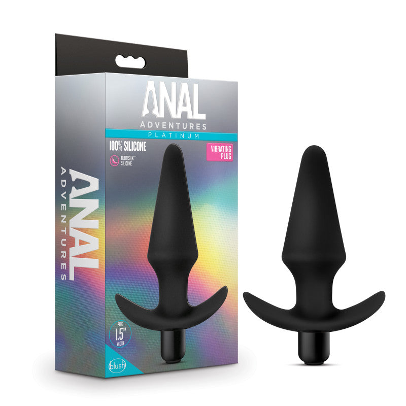 Anal Adventures Platinum Vibrating Plug - Black 12.7 cm (5) Vibrating Butt Plug-BL-10595