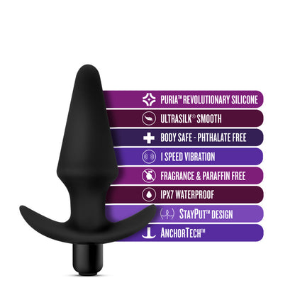 Anal Adventures Platinum Vibrating Plug - Black 12.7 cm (5) Vibrating Butt Plug-BL-10595