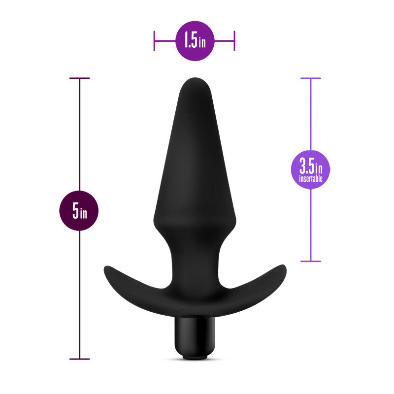 Anal Adventures Platinum Vibrating Plug - Black 12.7 cm (5) Vibrating Butt Plug-BL-10595