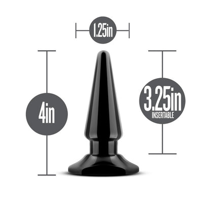 Anal Adventures Basic Vibrating Anal Pleaser - Black 10.1 cm Vibrating Butt Plug-BL-10605