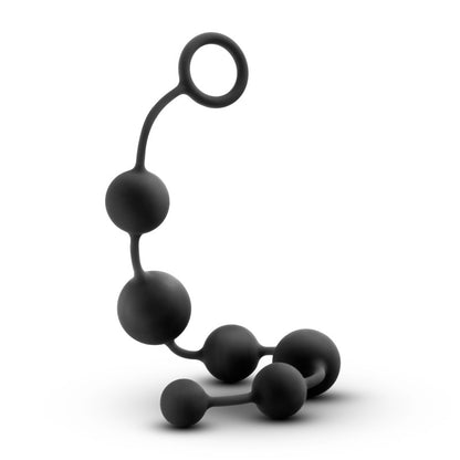 Anal Adventures Platinum Silicone Large Anal Beads - Black 40 cm Large Anal Beads-BL-11115