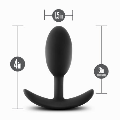 Anal Adventures Platinum Vibra Slim Plug - Black 10.1 cm Butt Plug with Internal Ball-BL-11875