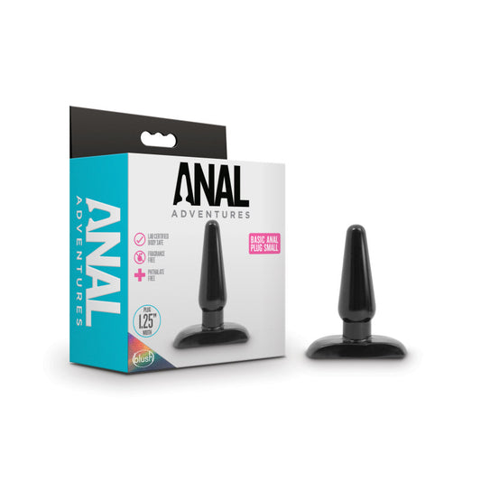 Anal Adventures Basic Anal Plug - Small - Black 10.8 cm Butt Plug-BL-18615